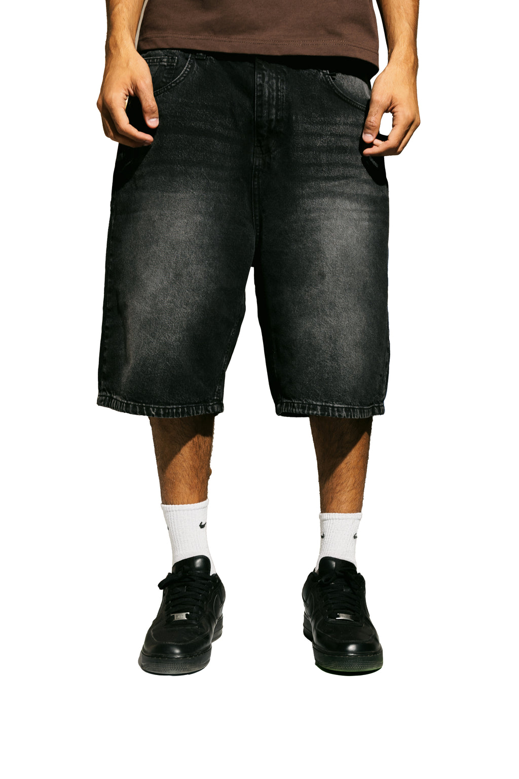 The KIK-Washed Black Denim Jorts