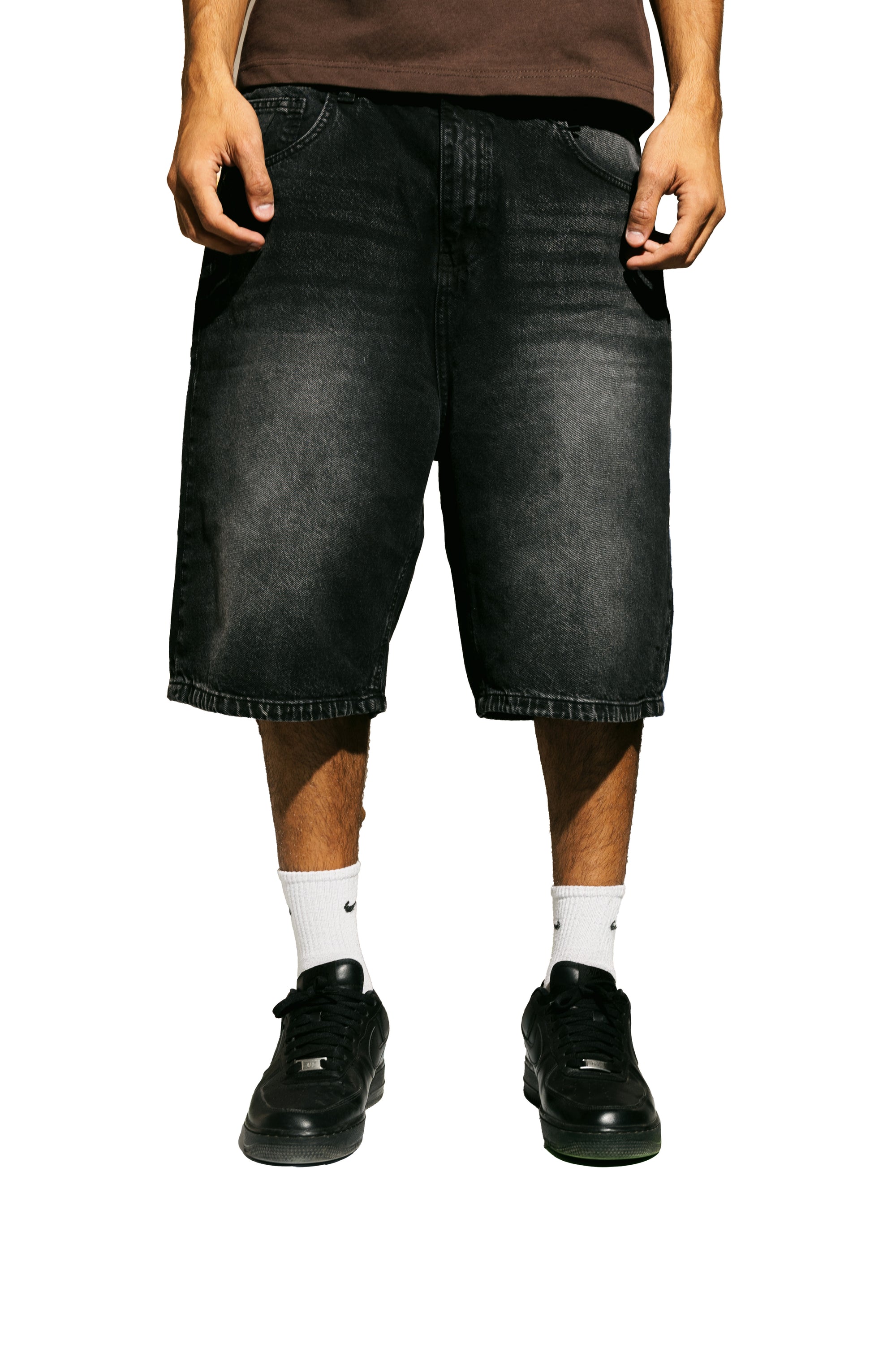 The KIK-Washed Black Denim Jorts