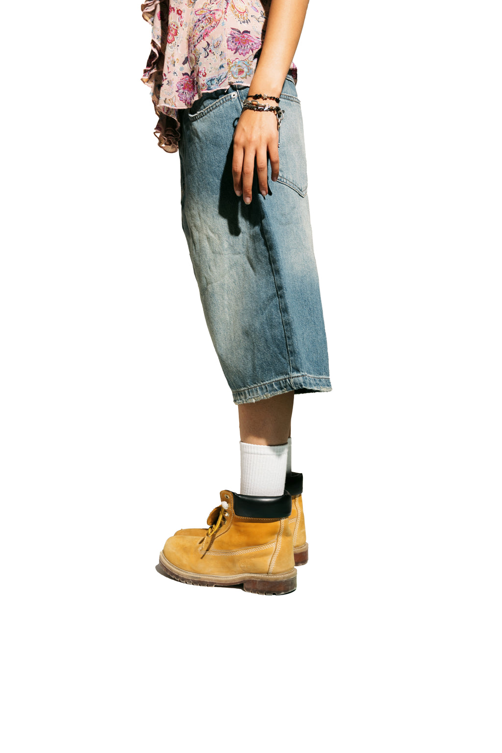 The KIK-Washed Blue Denim Jorts