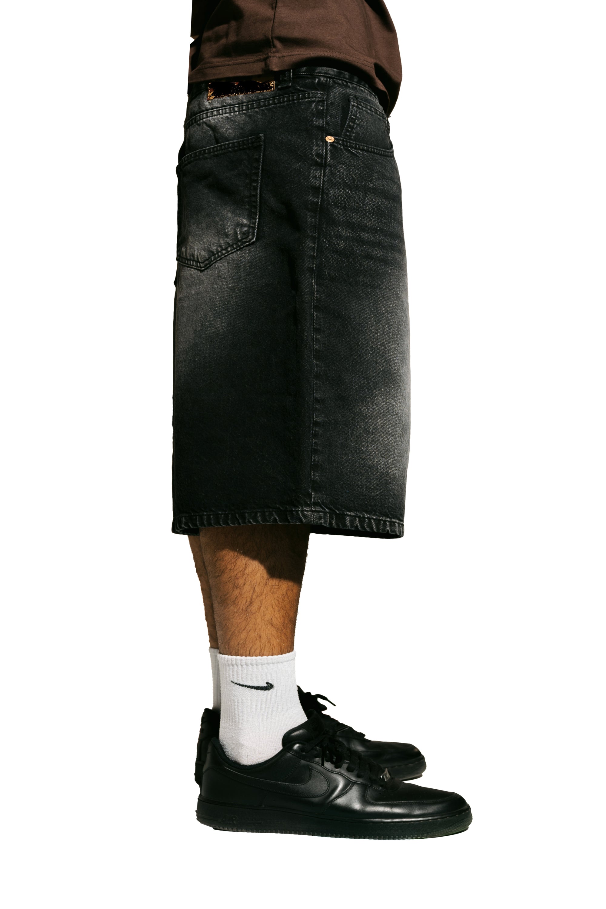 The KIK-Washed Black Denim Jorts