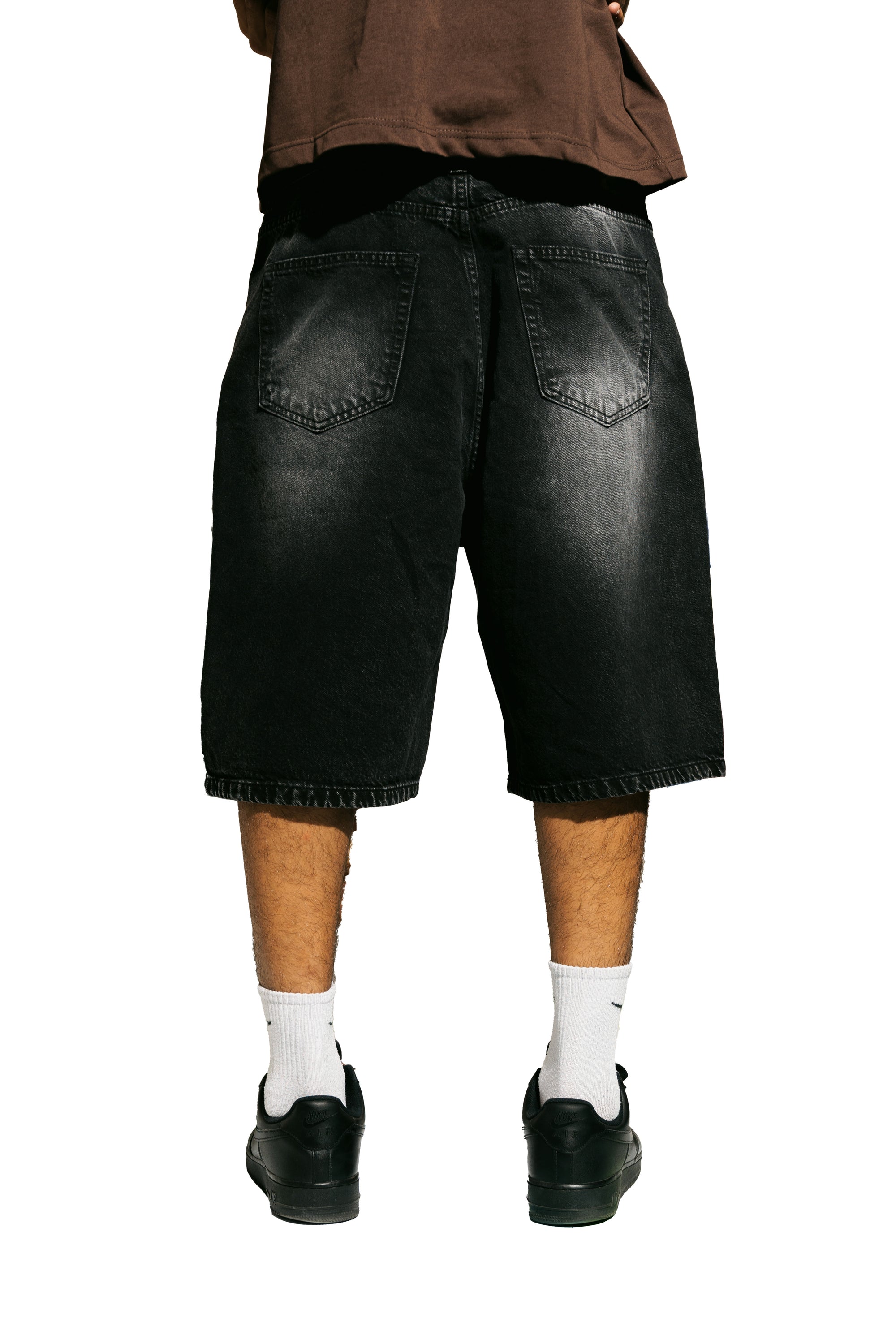 The KIK-Washed Black Denim Jorts