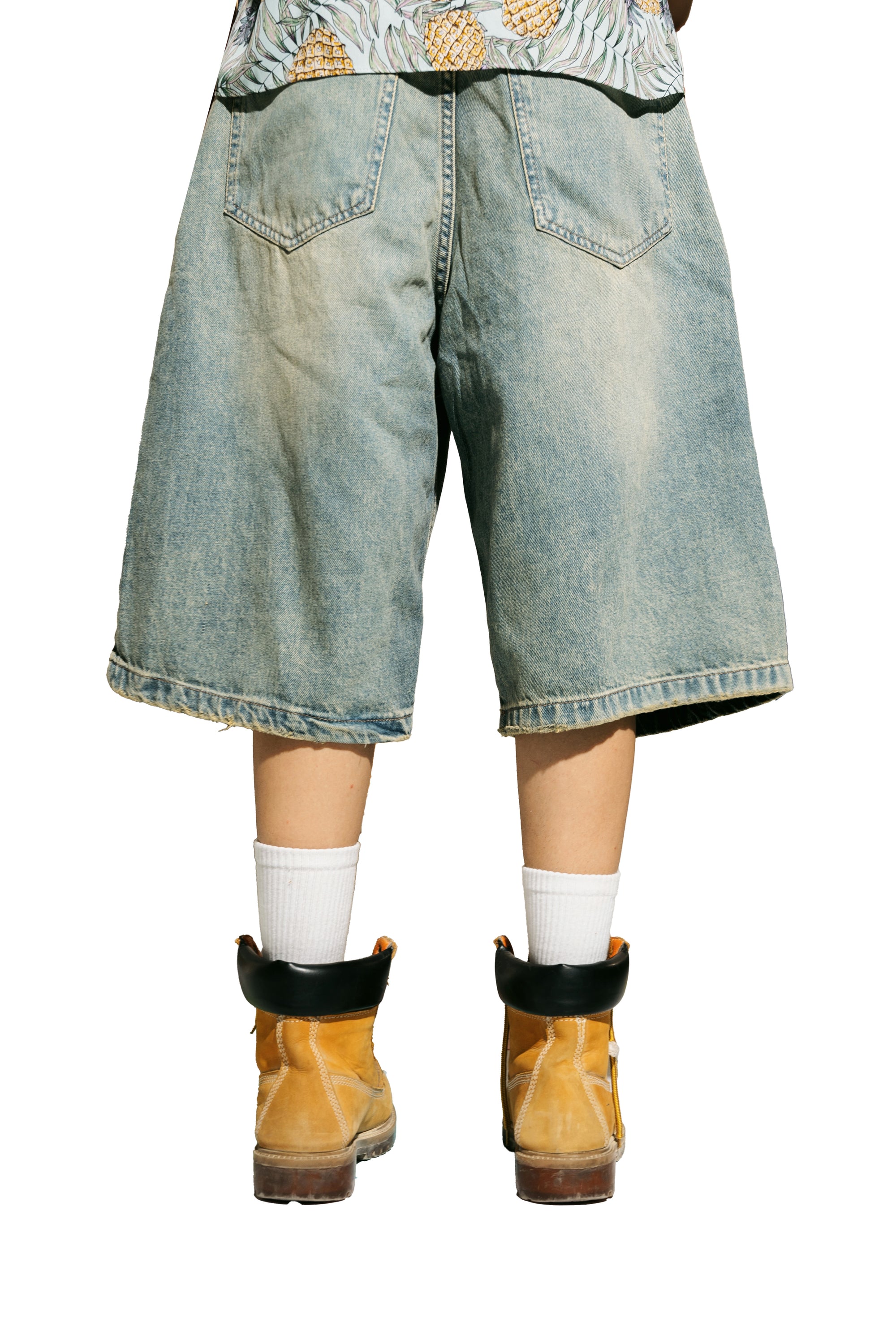 The KIK-Dirty Ripped Denim Jorts