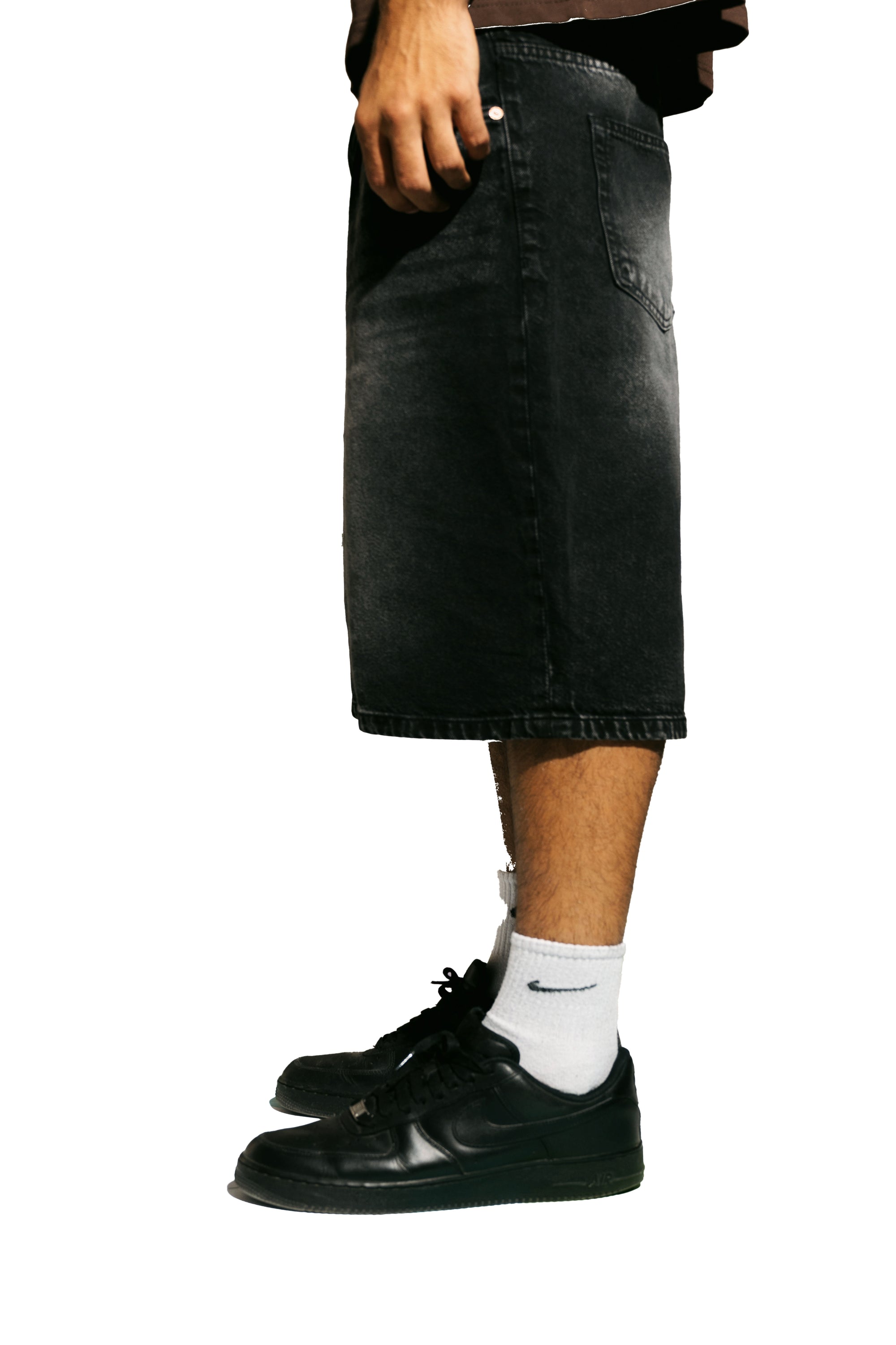 The KIK-Washed Black Denim Jorts