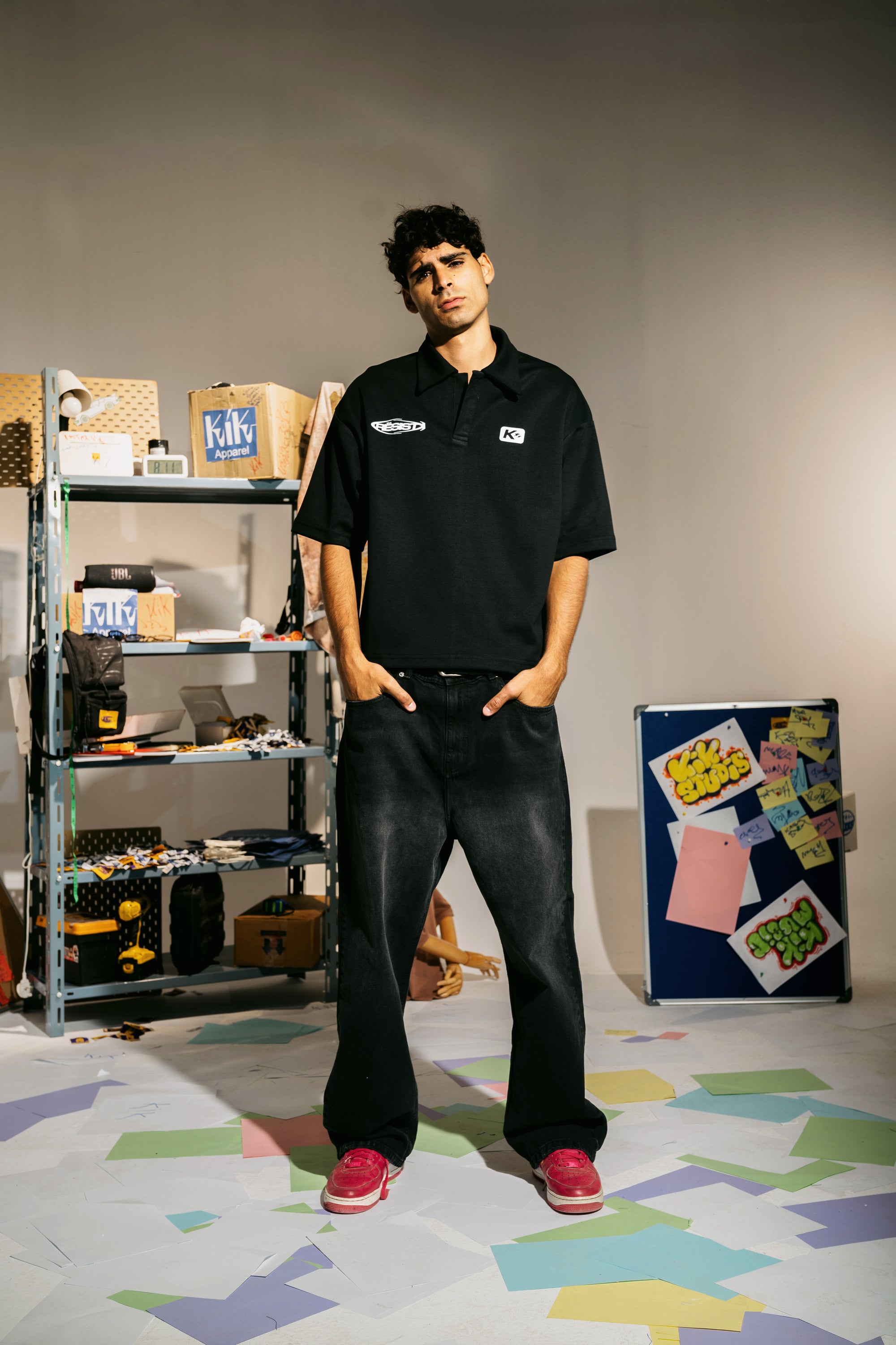 The KIK-Resist Short Sleeve Polo in Black