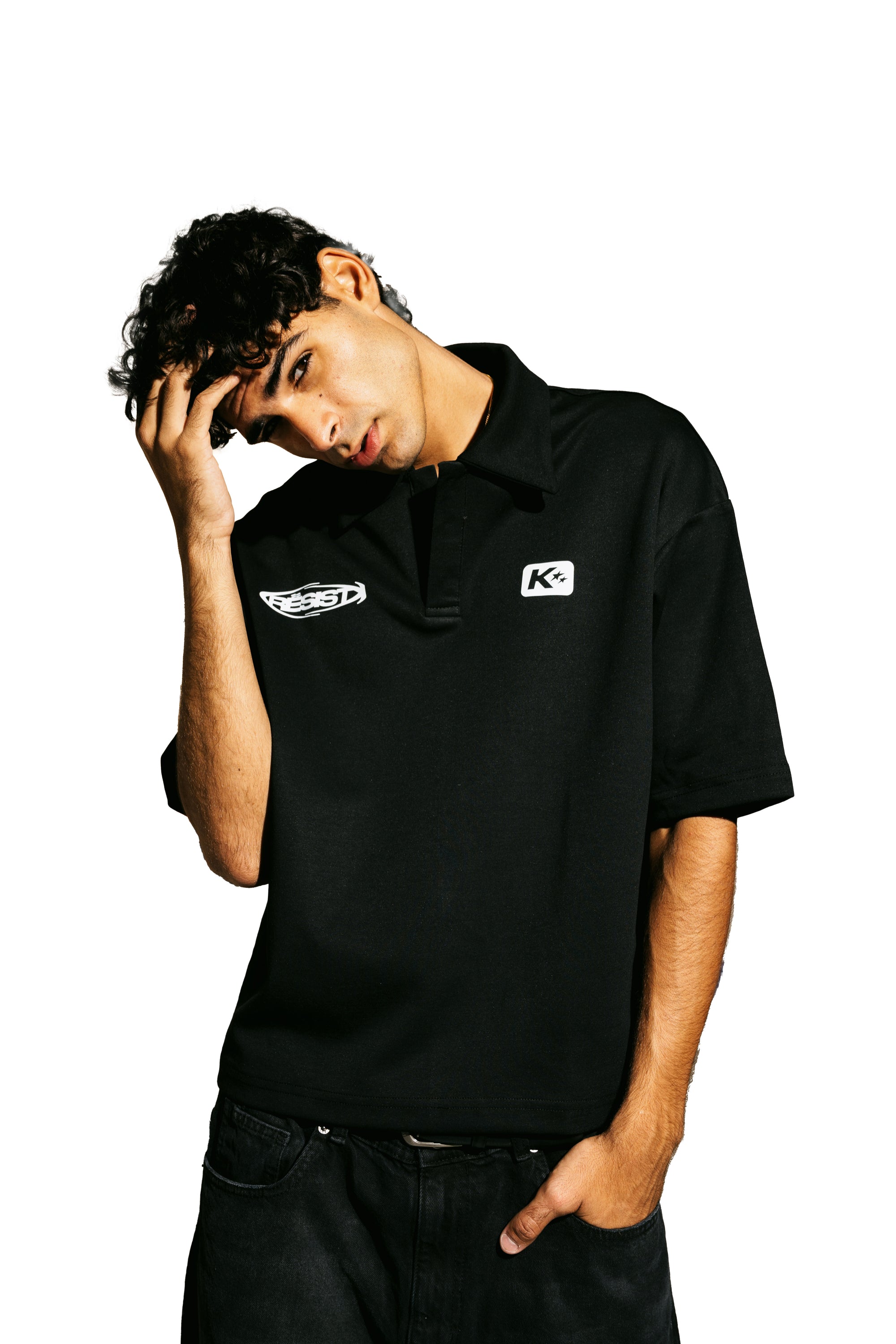 The KIK-Resist Short Sleeve Polo in Black