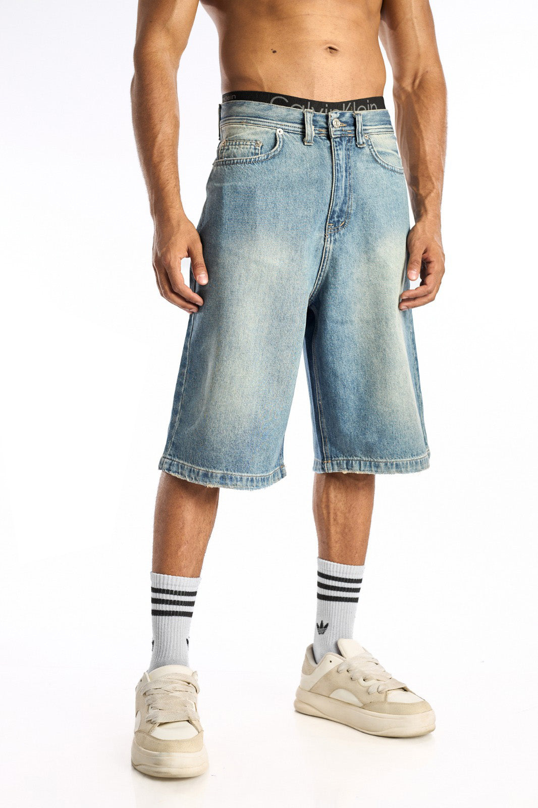 The KIK-Washed Blue Denim Jorts