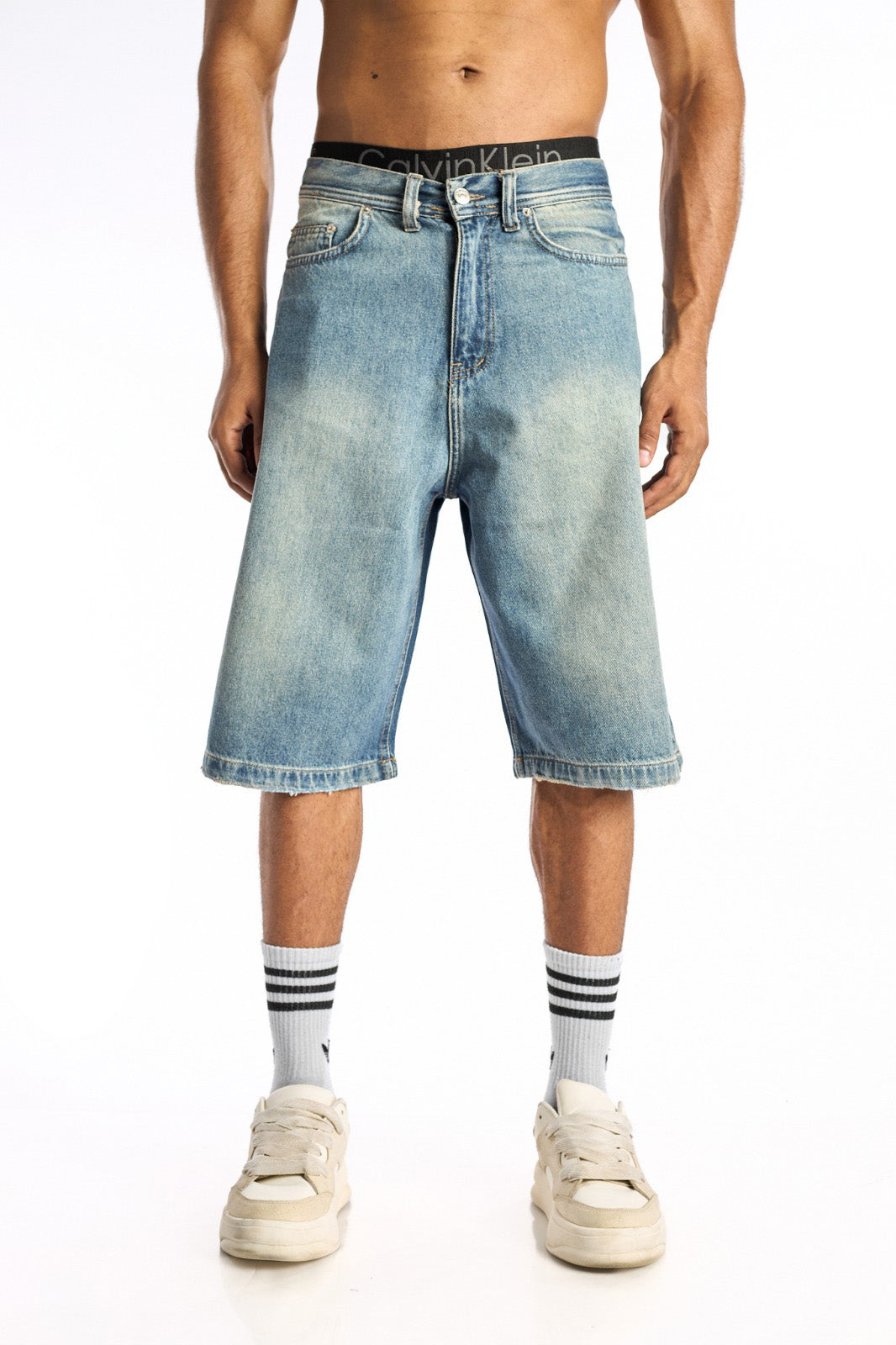 The KIK-Washed Blue Denim Jorts